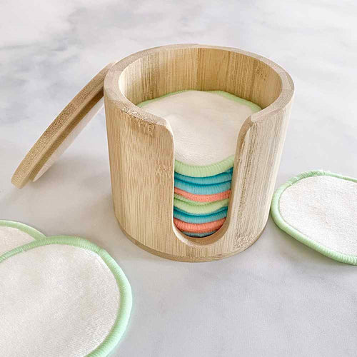 Bamboo Cotton Round Canister