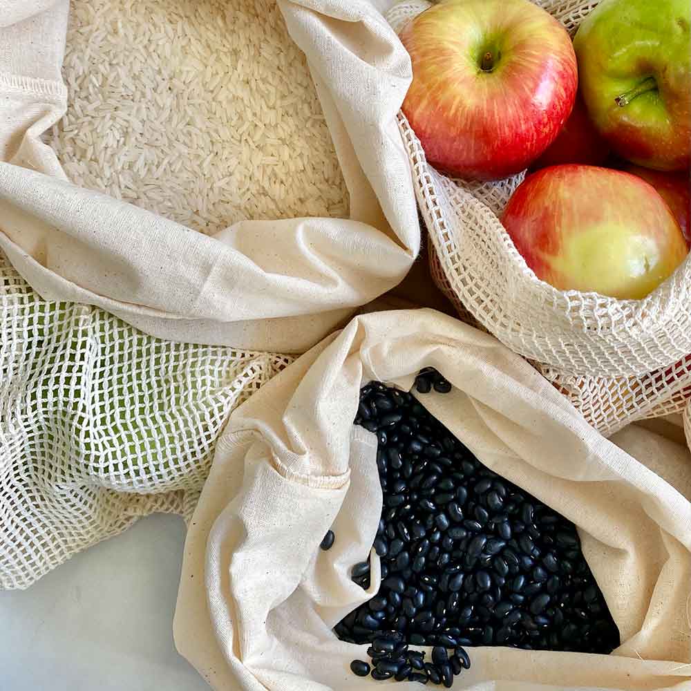 Organic Cotton Muslin Reusable Produce Bags (Set of 2)