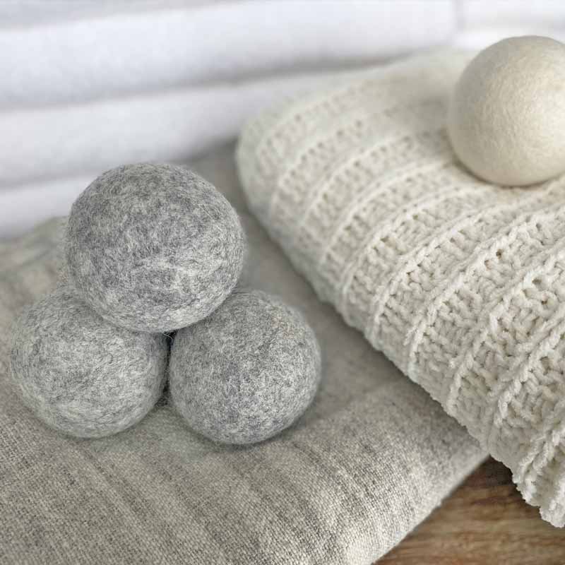 Natural Wool Dryer Balls - Grey