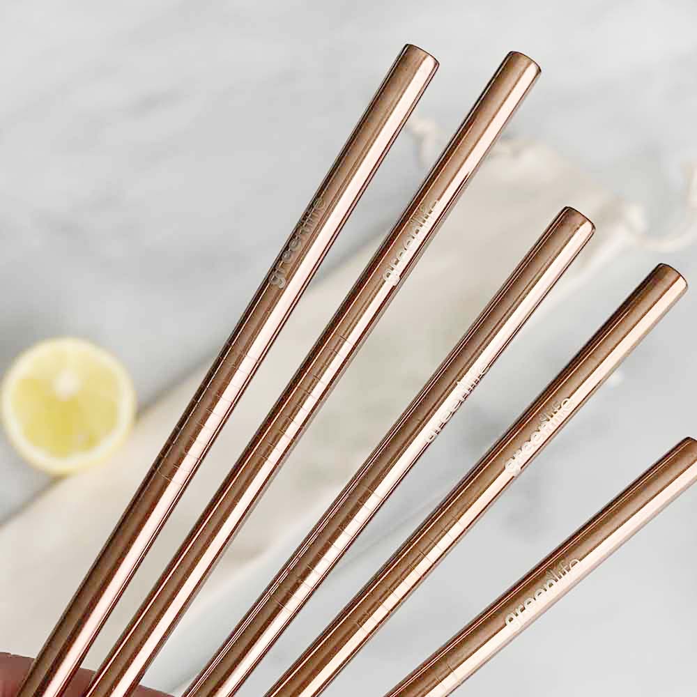 Rose Gold Straws