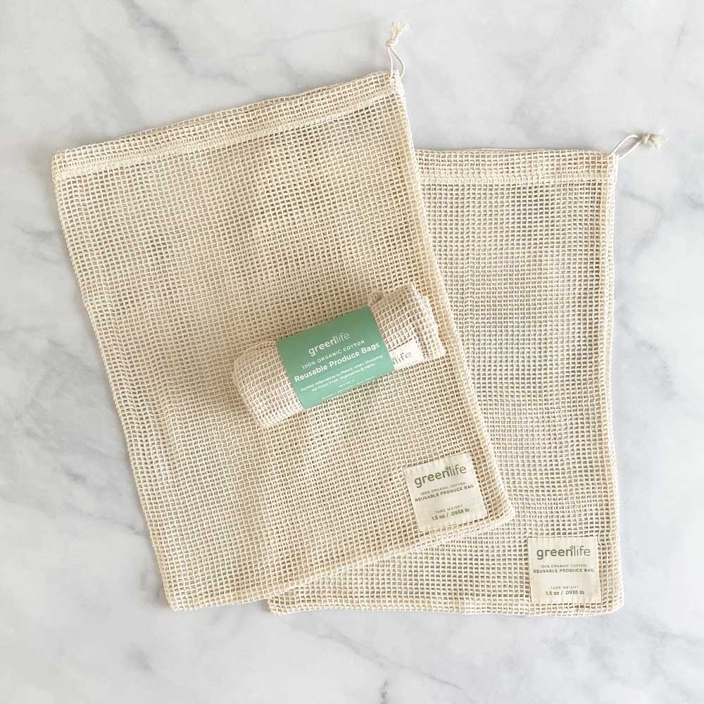 Organic Cotton Reusable Produce Bags (Set of 2)