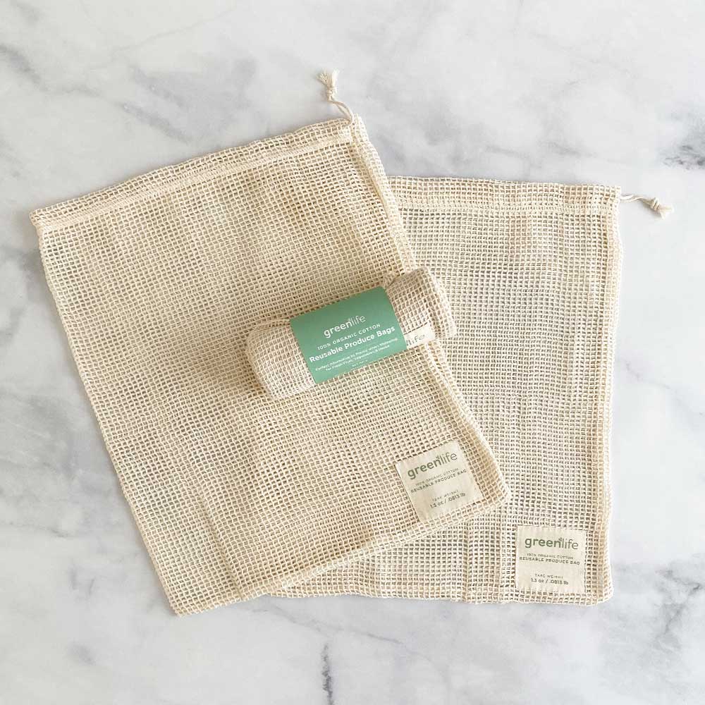 Organic Cotton Reusable Produce Bags (Set of 2)