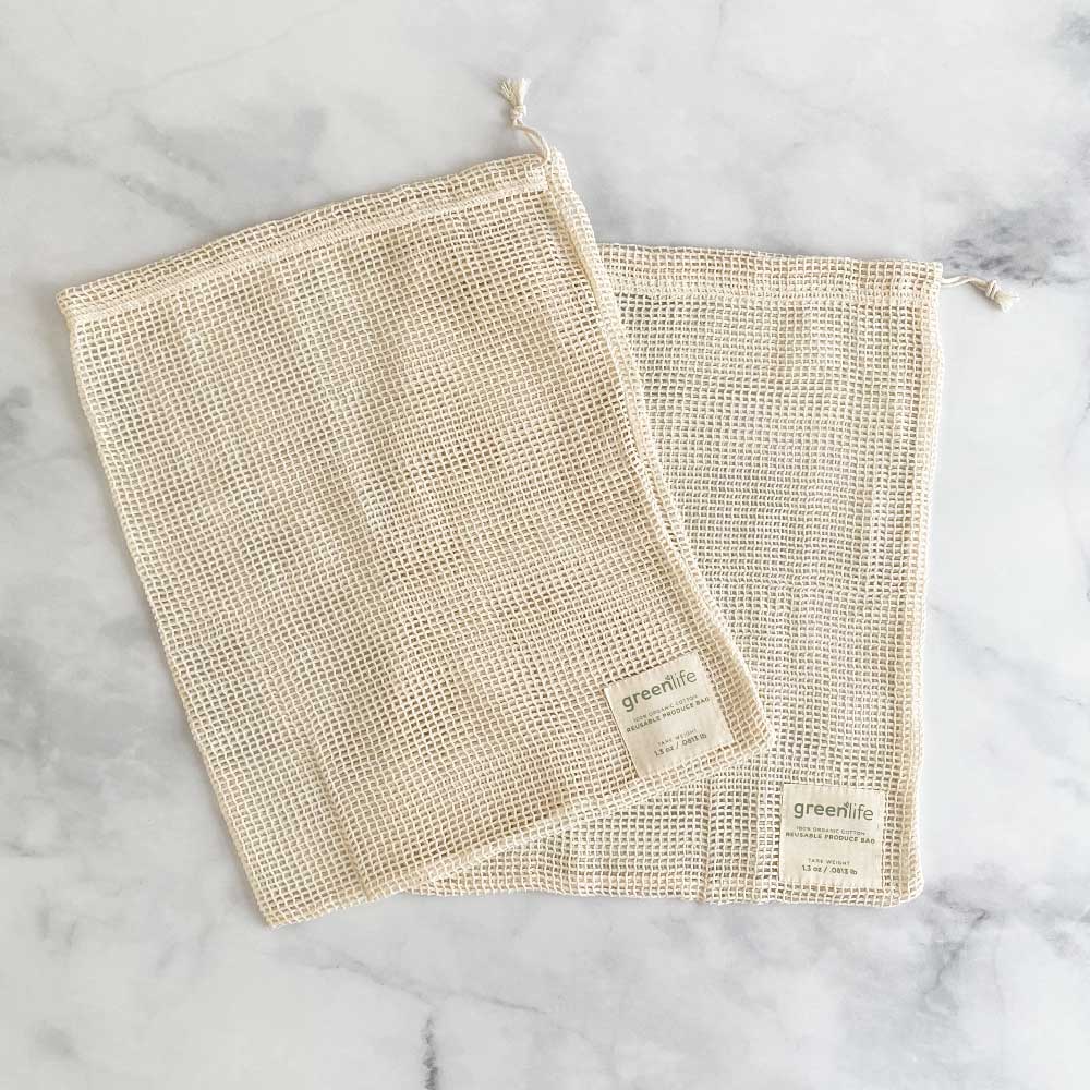 Organic Cotton Reusable Produce Bags (Set of 2)
