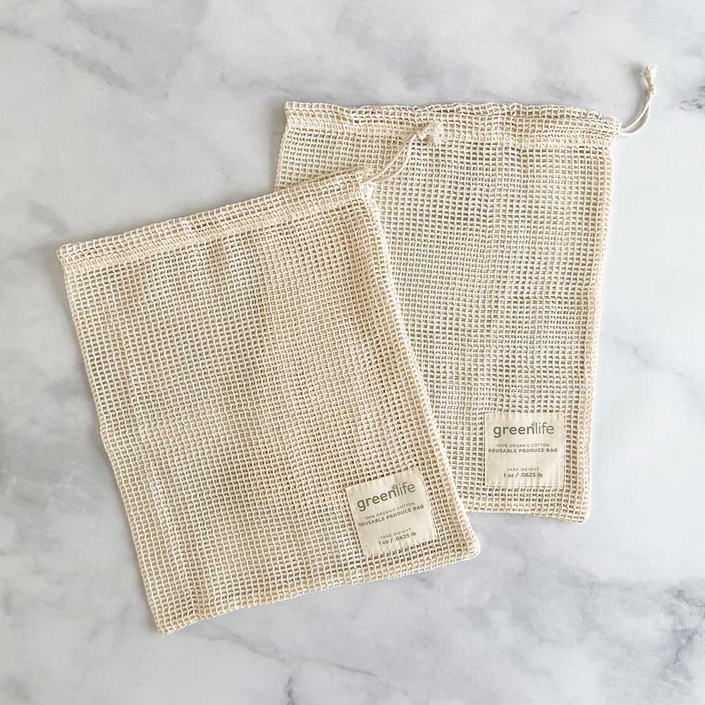 Organic Cotton Reusable Produce Bags (Set of 2)