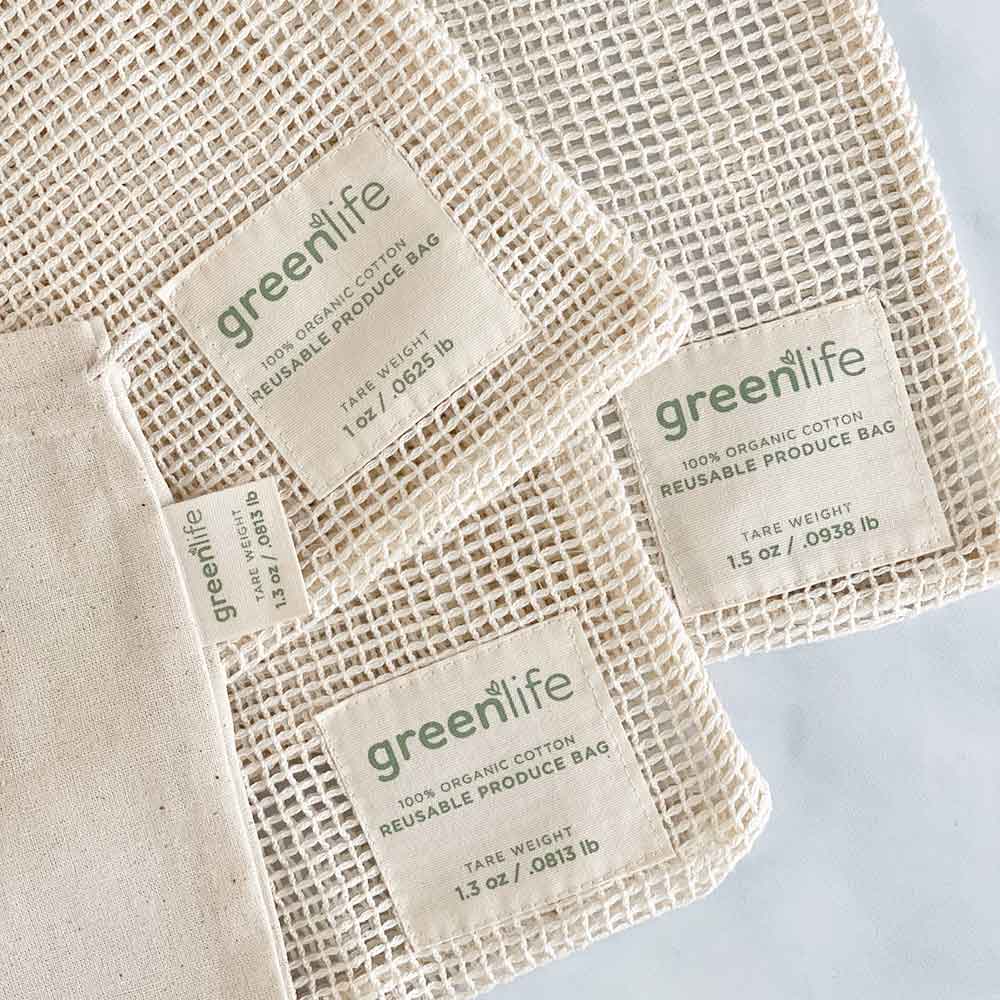 Organic Cotton Reusable Produce Bags (Set of 2)