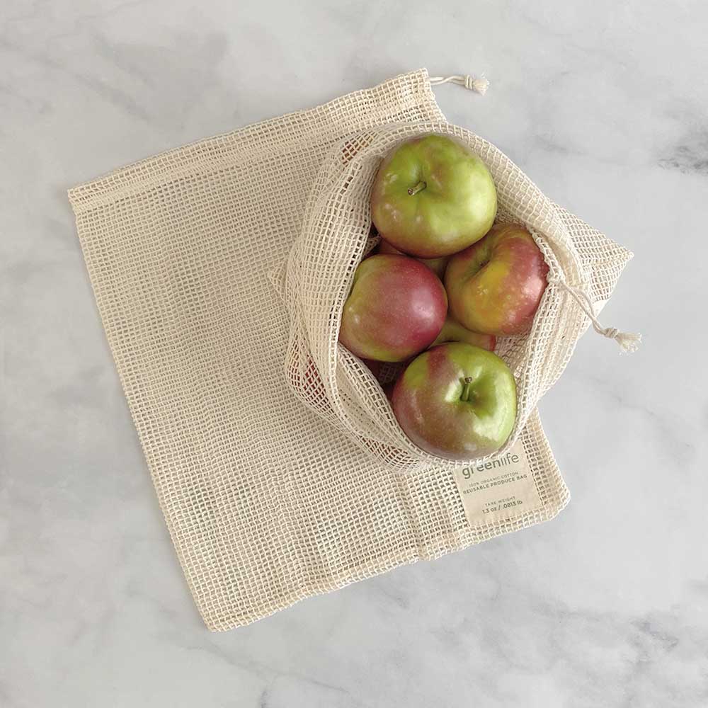 Organic Cotton Reusable Produce Bags (Set of 2)