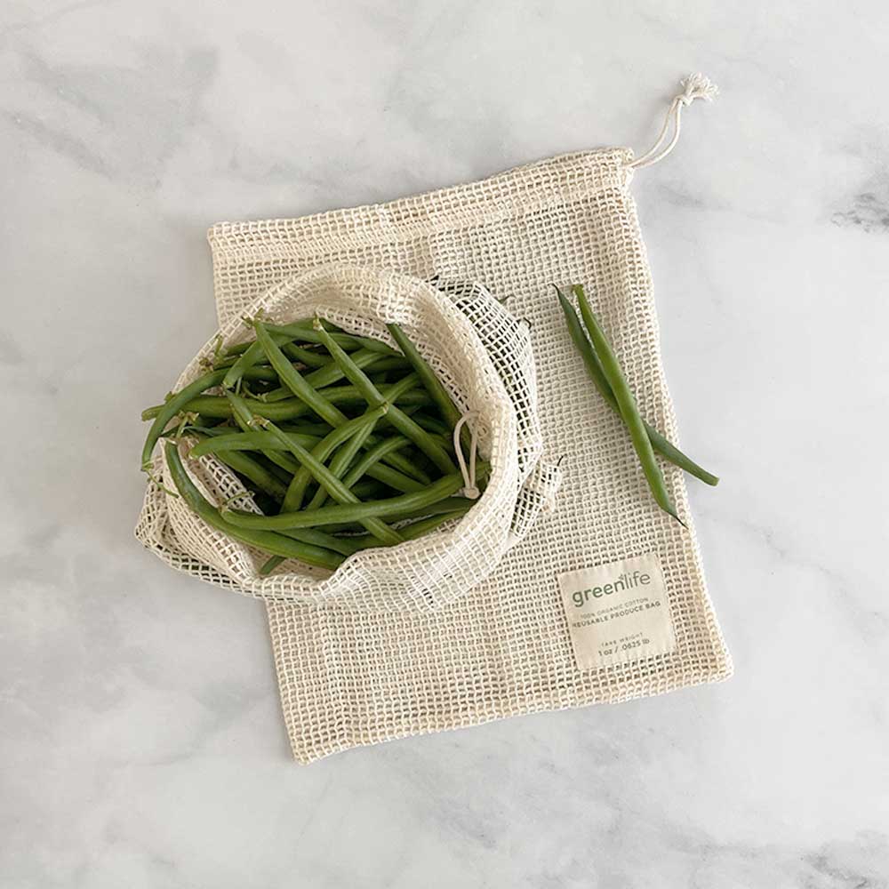 Organic Cotton Reusable Produce Bags (Set of 2)