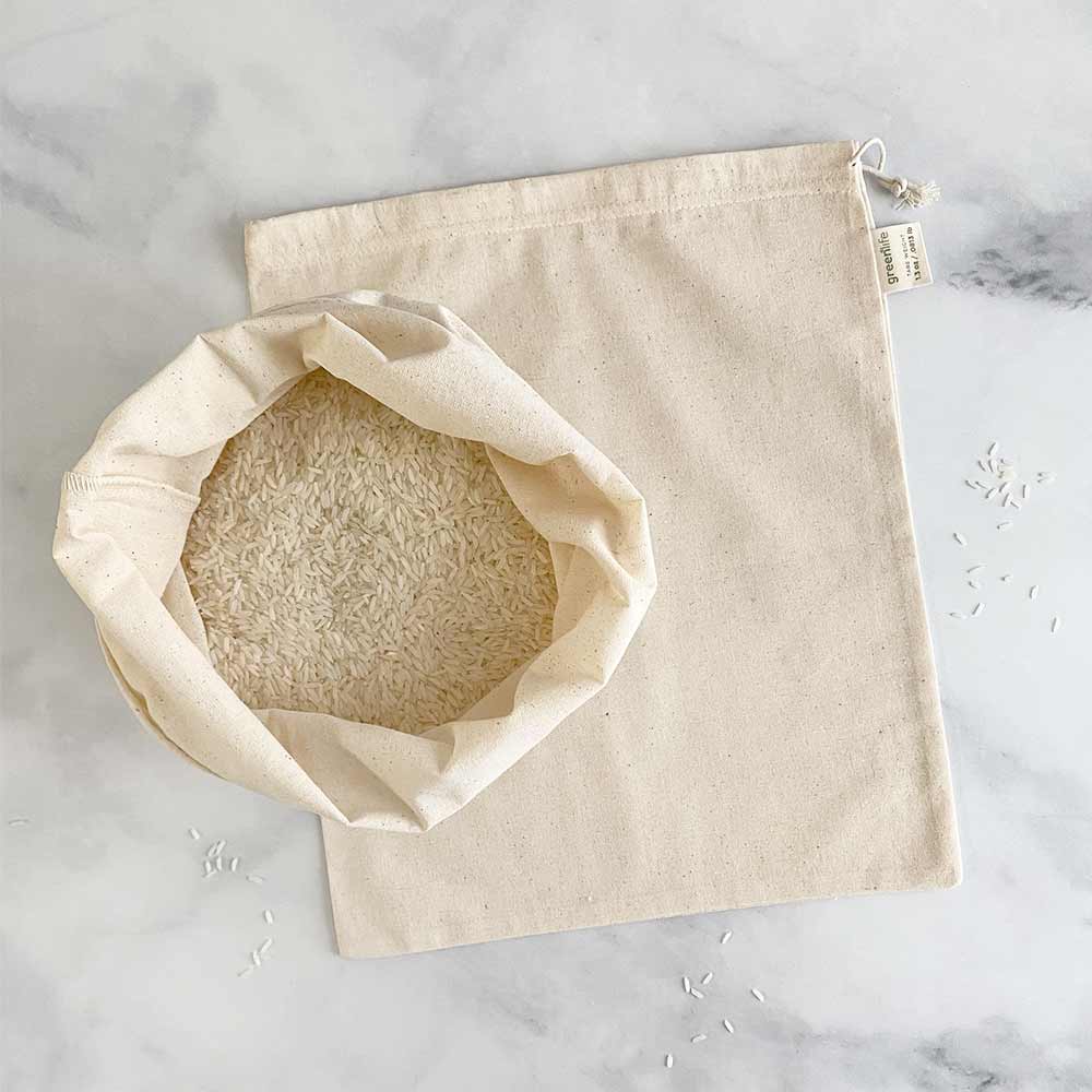 Organic Cotton Muslin Reusable Produce Bags (Set of 2)