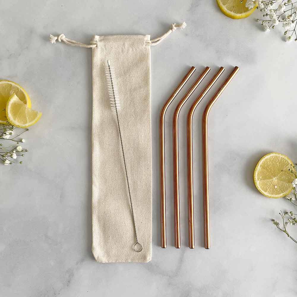 Rose Gold Straws