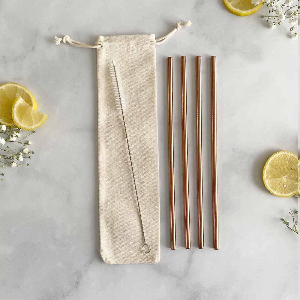 Rose Gold Straws