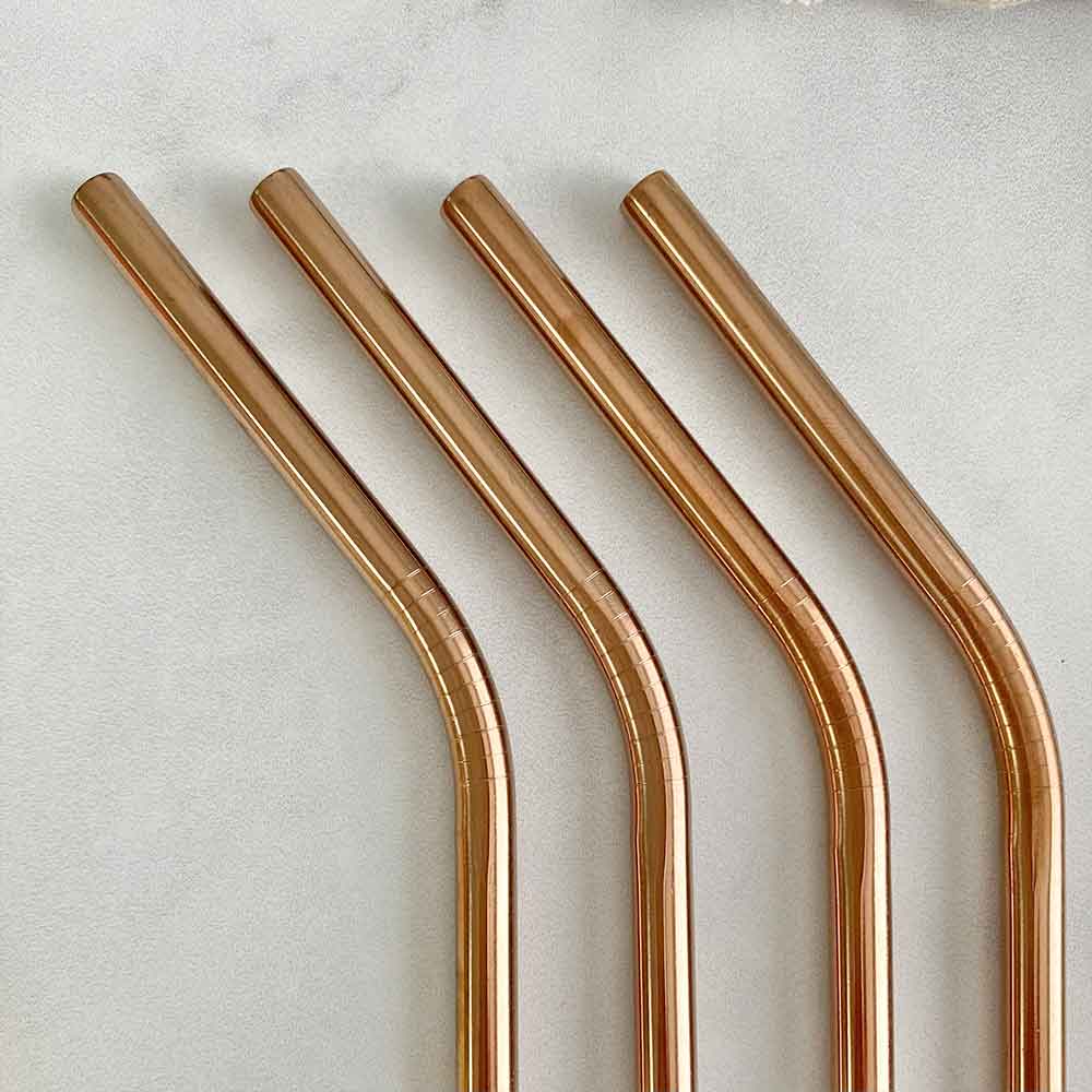 Rose Gold Straws